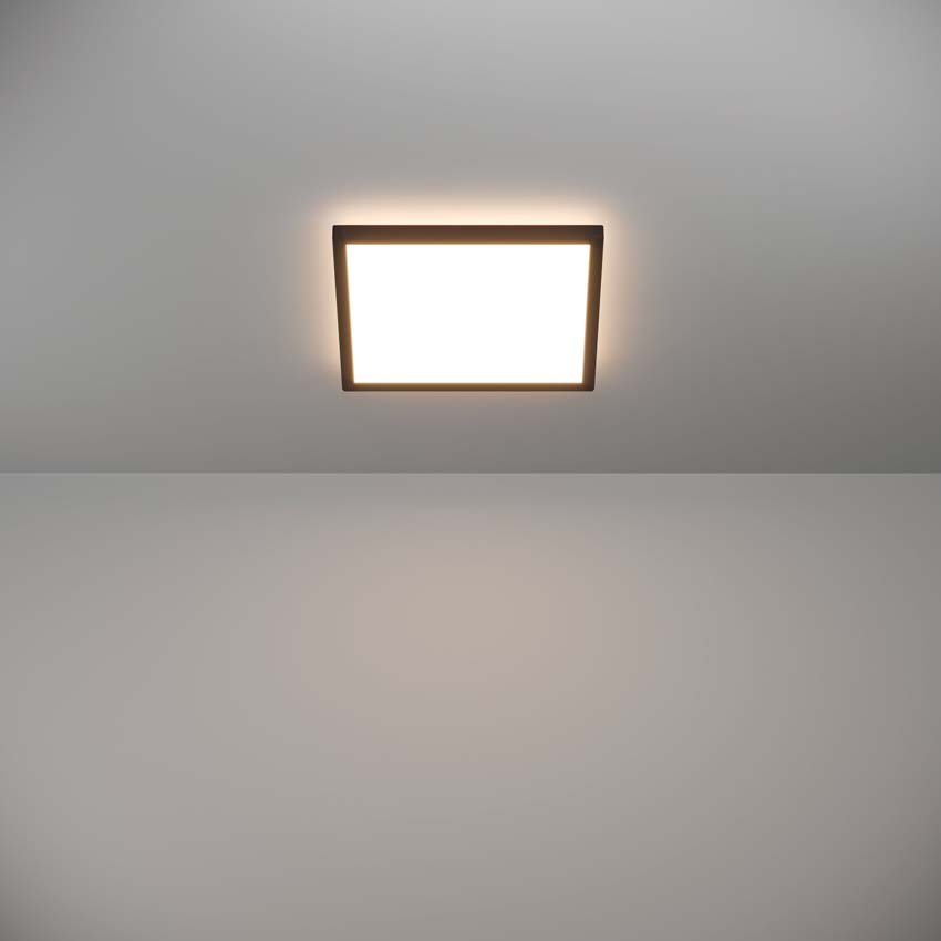 Plafonnier - Noir - 29x29cm - Dimmable - LED - 1x14W - 2700-6500K - télécommande