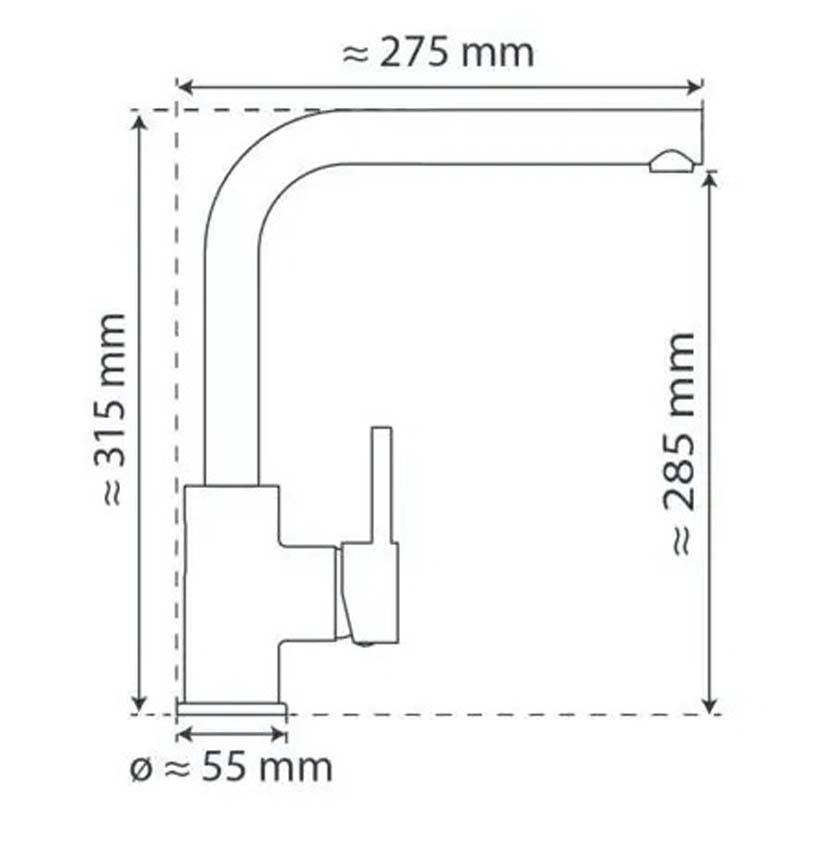 Keukenkraan Fynn uittrekbare uitloop + sensor mat zwart