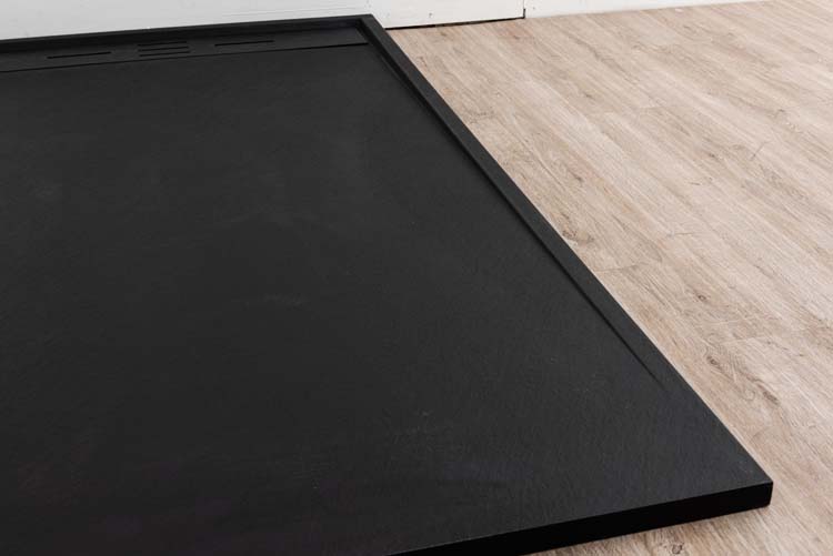 Receveur de douche Moana SMC noir mat aspect ardoise 160x90cm
