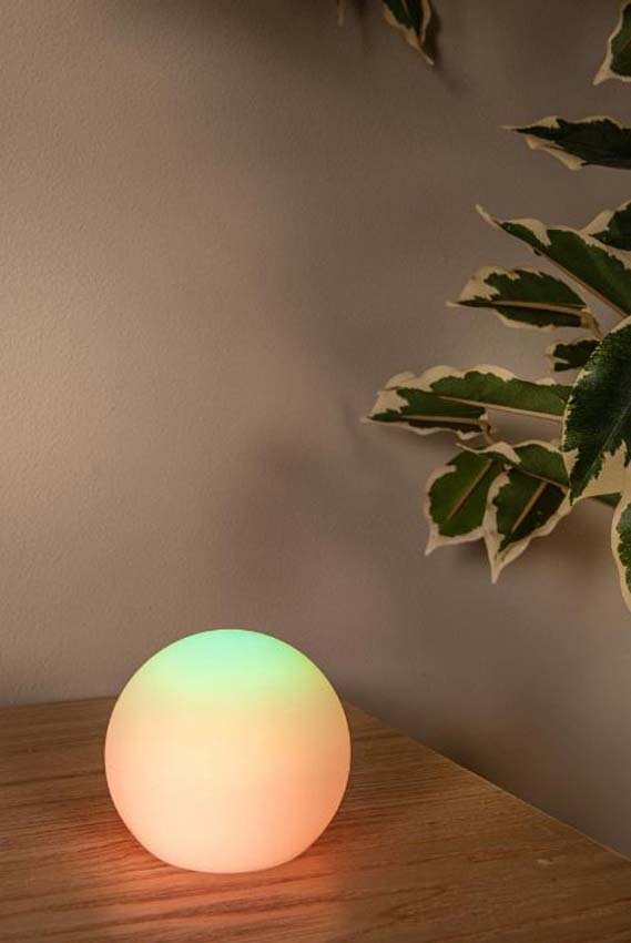 Lucide Essential Pino - Lampe de table rechargeable Intérieur/Extérieur - Batterie/Pile - LED dimmable - CCT - 1x1W 2700K/6500K - IP65 - RGB - Blanc