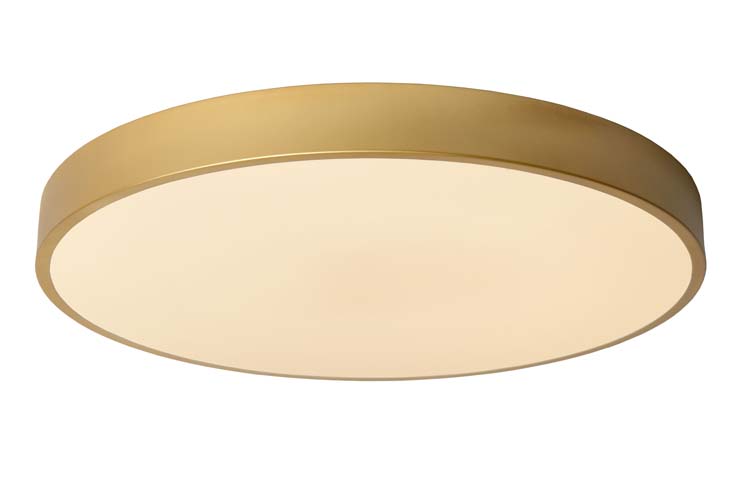 Lucide UNAR - Plafonnière - Ø 50 cm - LED Dimb. - 1x36W 2700K - 3 StepDim - Mat Goud / Messing
