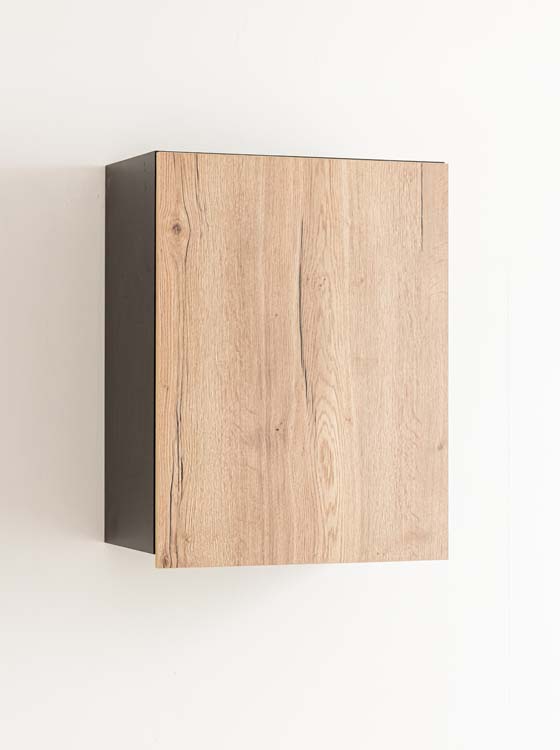 Armoire de cuisine Plenti armoire suspendue noire/aspect bois 60x78cm