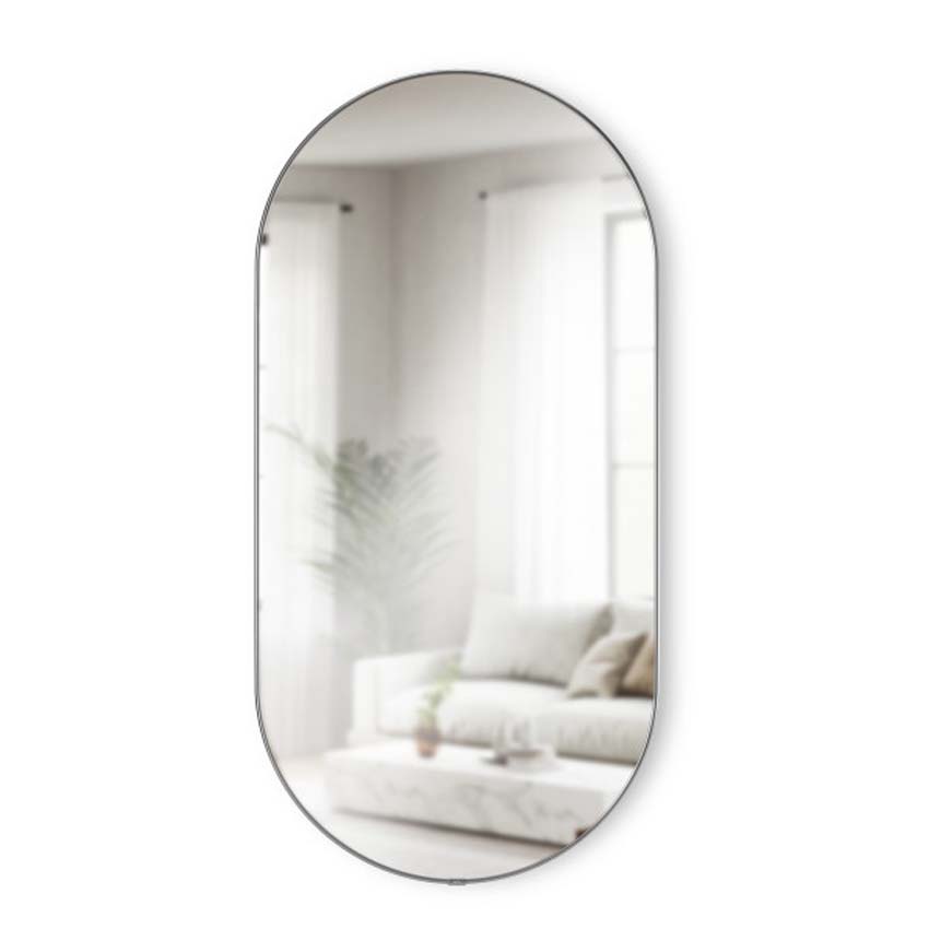 Miroir Umbra Hubba ovale titane 91x45cm