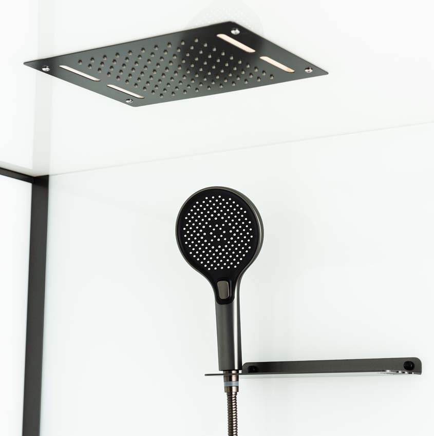 Douchecabine Amani Links gunmetal schuifdeur 90x115x215cm