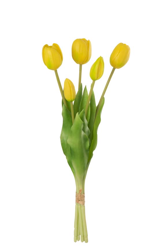 Bouquet de tulipes artificielles jaunes 40cm