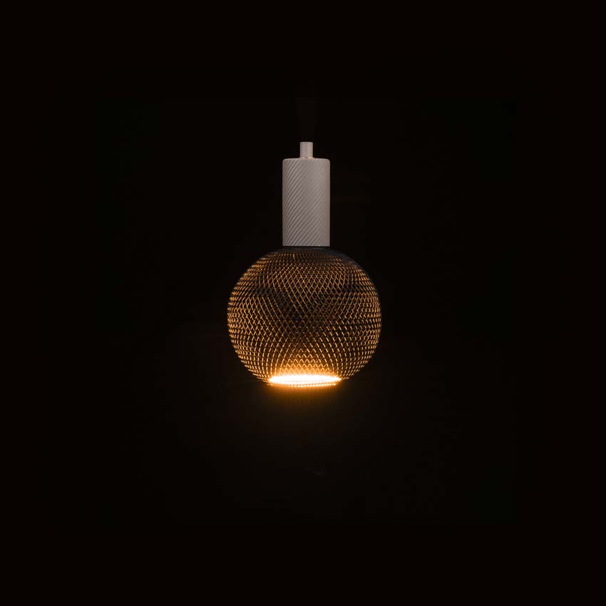 Lampe LED floating Cage - E27 - noir - Ø18cm - dimmable - 5W - 320lm - 2200K - globe