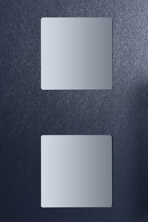 Porte extérieure 4 carrés PVC verre mat anthracite/blanc 980x2180mm ouvrant à droite