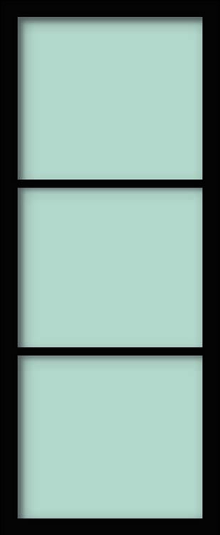 Feuille de porte steel look black 3 verre claire 93 x 211,5 cm Feuille de porte steel look black 3 verre claire 93 x 211,5 cm
