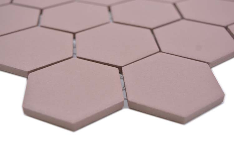 Mosaïque Hexagon rose mat 32,5x28,1cm