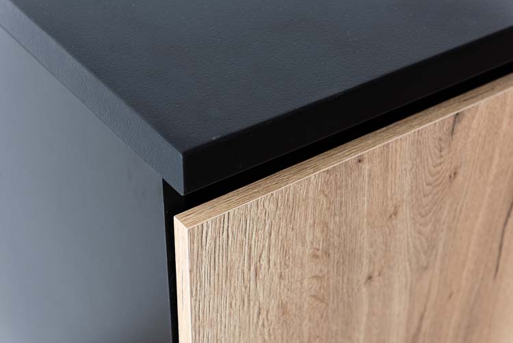 Armoire de cuisine Plenti meuble bas noir/aspect bois 100x78cm