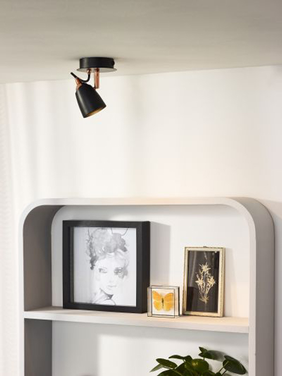 Plafondspot - Ø 10 cm - LED Dimb. - GU10 - 1x5W 3000K - Koper