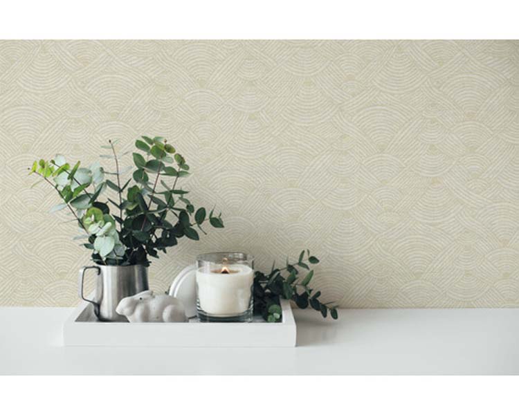Vinyl op vlies behang 0.53x10m nr wave leem Vinyl op vlies behang 0.53x10m nr wave leem