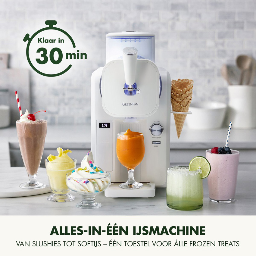 Machine à glace GreenPan Frost auto-réfrigérante crème 1,8L