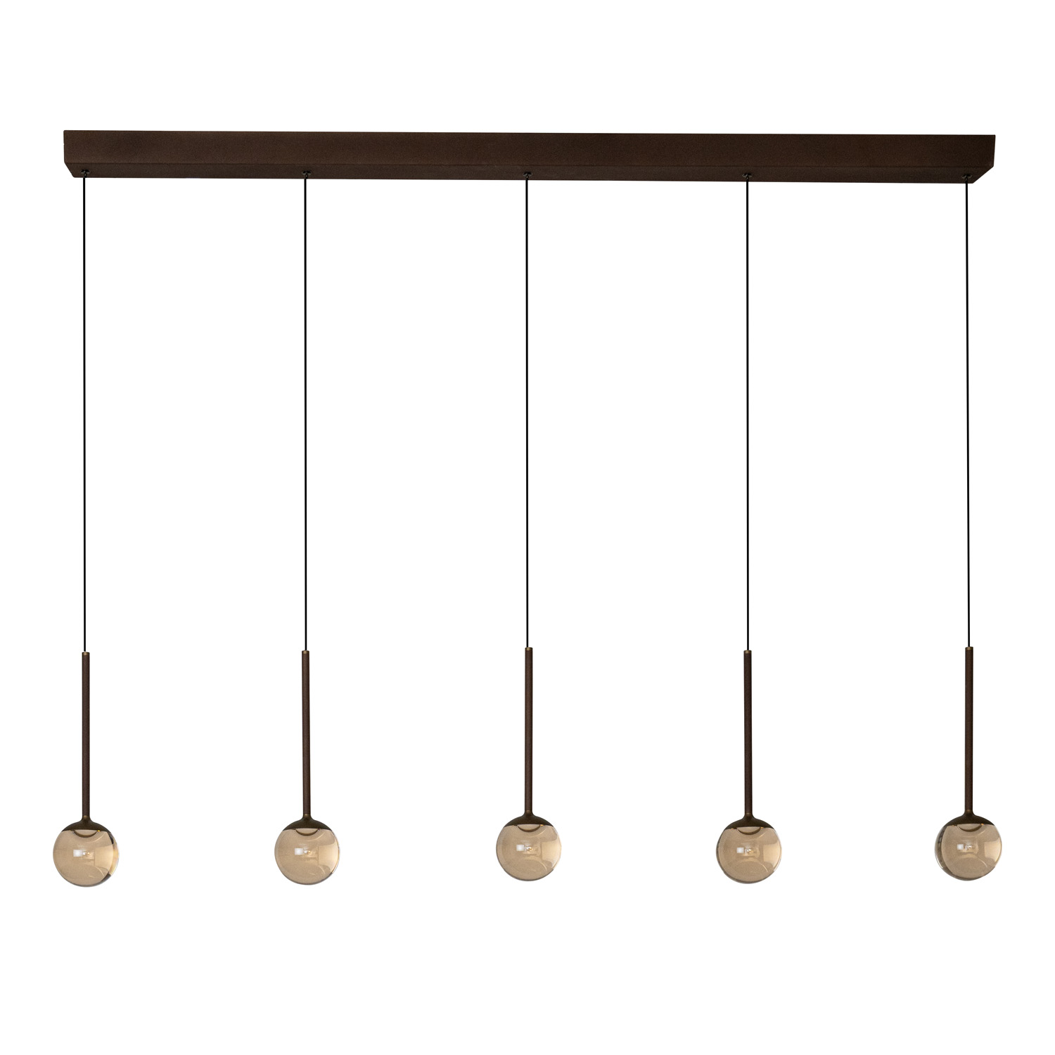 Lucide Premium Calina - Suspension - LED Dim. - CCT - 5X8,2W 2200K/3300K - Avec module LED remplaçable - Café