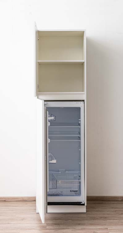 Keukenkast Plenti kolomkast voor koelkast wit 60x208cm