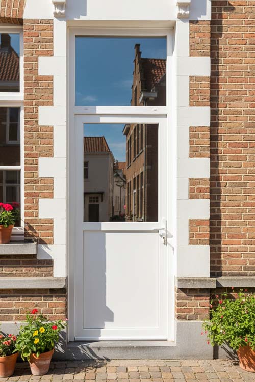 Buitendeur Tano pvc wit 60 mm 860 X 2080 mm halfglas R