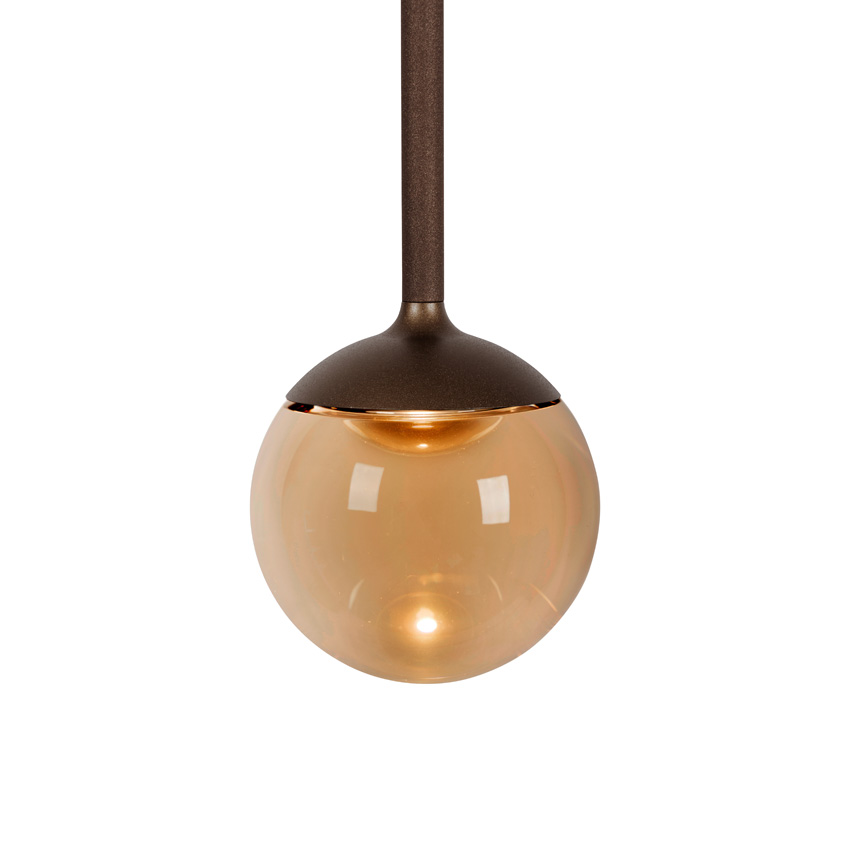 Lucide Premium Calina - Suspension - Ø9,9cm - LED Dimmable - CCT - 1x7W - 2200K/3300K - Avec module LED remplaçable - Café
