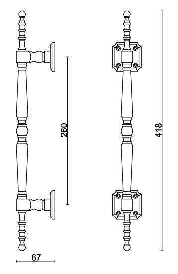 Tirant de porte pro ols silver 26/42cm