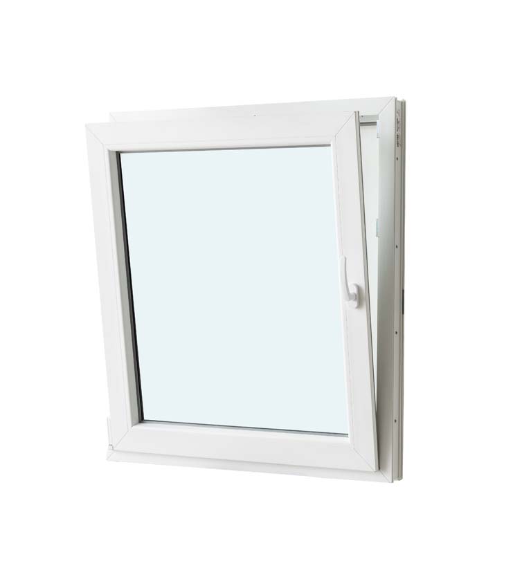 1-VL draaikiepraam pvc wit budget B900XH1000 mm links 1-VL draaikiepraam pvc wit budget B900XH1000 mm links