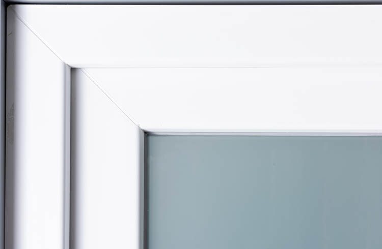 Porte extérieure 3 parties PVC verre mat blanc 980x2180mm ouvrant à gauche