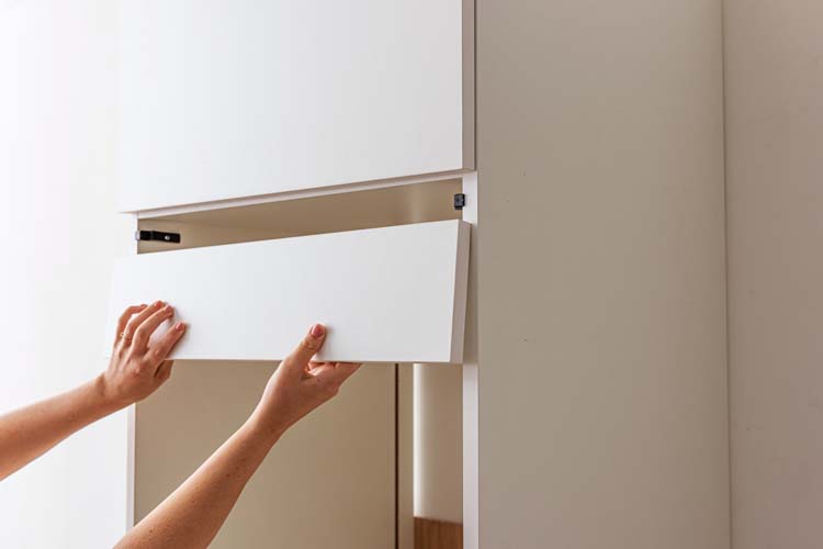 Armoire de cuisine Plenti armoire colonne pour four et réfrigérateur blanc 60x208cm