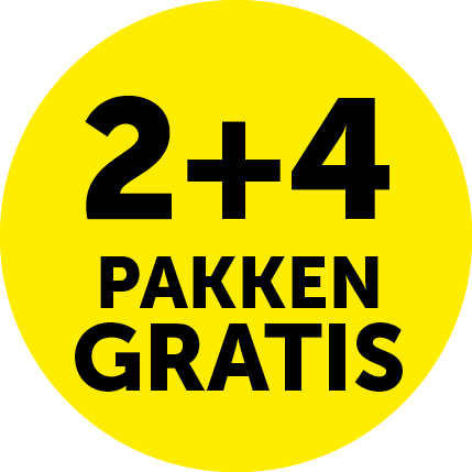 Actie 2 + 4 pakken gratis