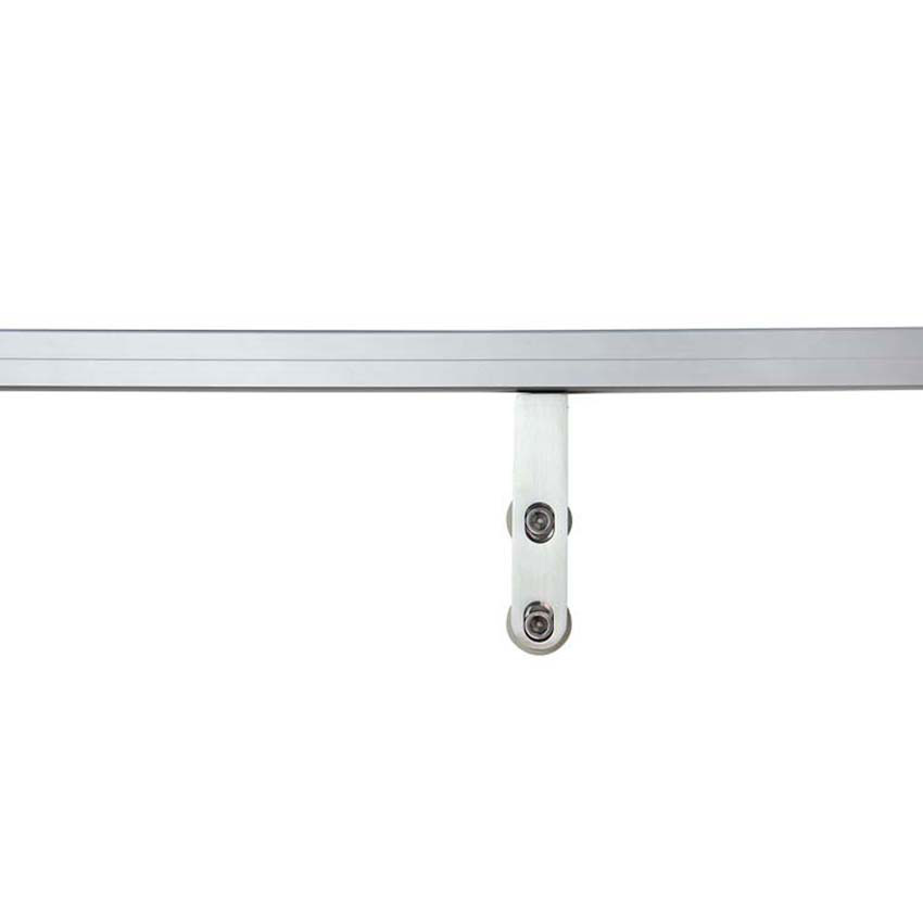 Porte coulissante vitrée complète Sky Dusk mat + 4 lignes transparentes 83x215cm poignée carrée inox + rail aluminium