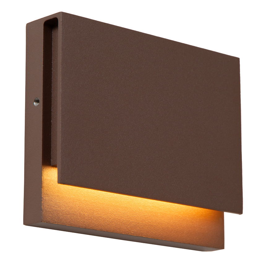 Lucide Essential Lomar - Applique murale intérieur/extérieur - LED - 1x6W - 2700K - IP54 - Brun rouille