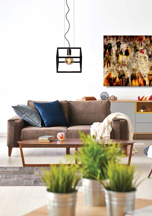 Hanglamp - zwart - 20x25x161cm - dimbaar - E27 - 40W - kooi