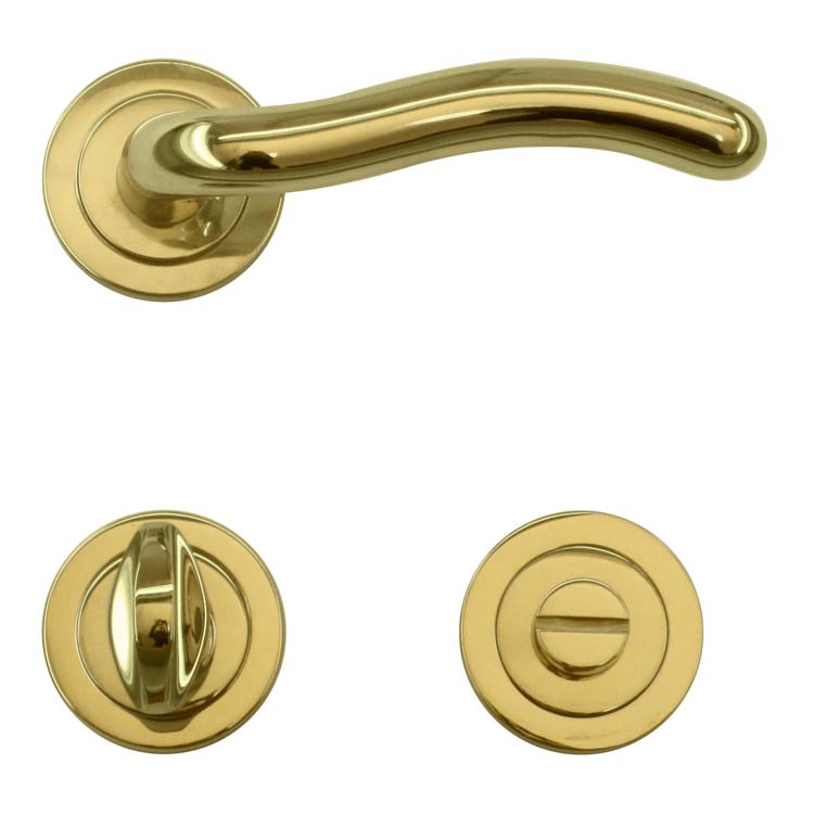 Poignée de porte pro latina cuivre avec serrure toilette
