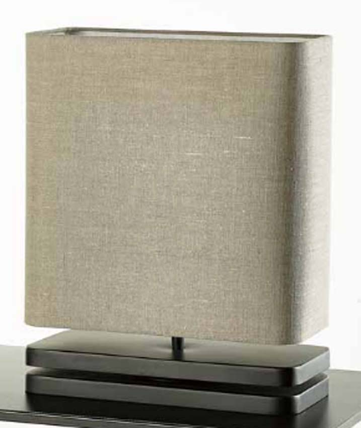 Tafellamp - Zwart - 12x20x30cm - Dimbaar - E27 - 1x60W incl. linnen lampenkap zand