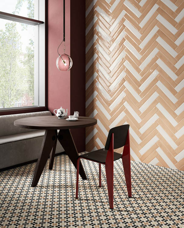 Carrelage mural Brick blanc brillant 7,5x40cm