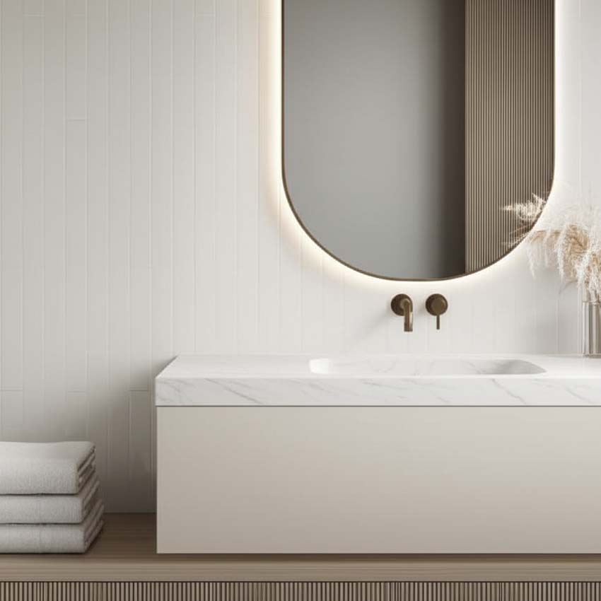 Carrelage mural Cueva rectangulaire blanc 30x60cm