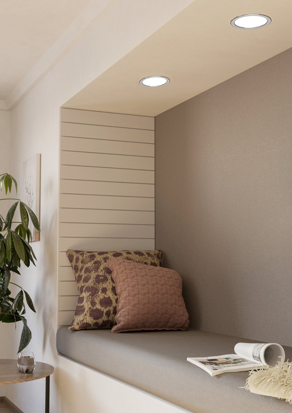 Inbouwspot - chroom - Ø16,6cm - LED - 1x12W - 3000K