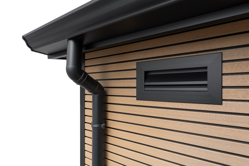Tuinhuis Yasmine L WPC stone grey/sandstone 290x290cm dubbele deur