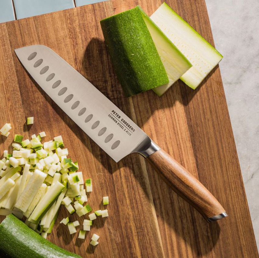 Couteau santoku BK Peter Goossens Maestro inox/bois d'acacia 17cm