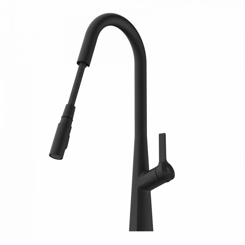 Keukenkraan Wasserwerk WK 9 Curve mat zwart met uittrekbare uitloop