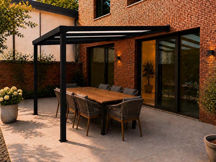 Terrasoverkapping Shadow zwart 3x2,5m