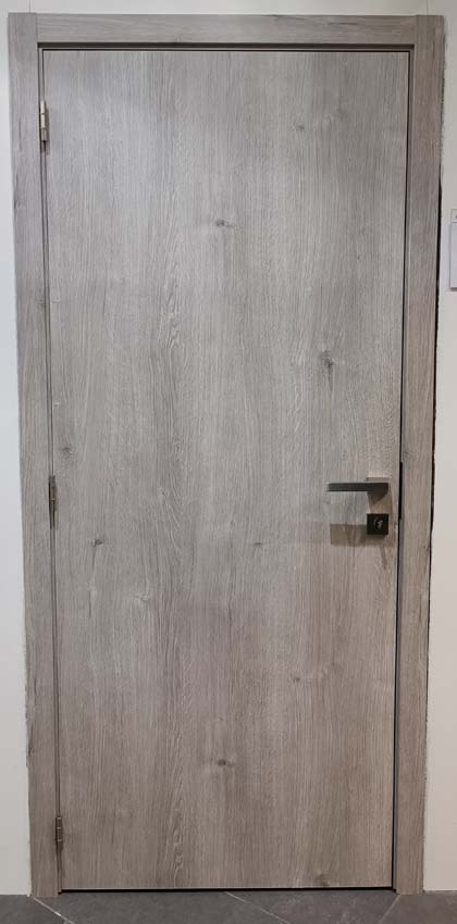 Porte intérieure complète Vintage Milo grise 201,5x63cm aggloméré tubulaire réversible + châssis 16,5cm