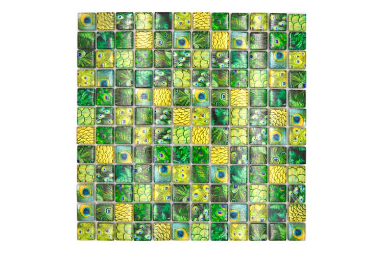 Mozaïek Crystal Wildlife Small groen glanzend 29,8x29,8cm