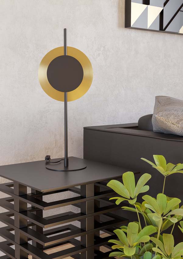 Lampe de table - Noir/or - H60cm - Dimmable - LED - 1x11W - 3000K