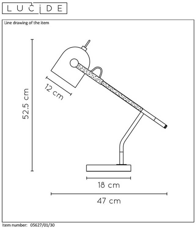 Lucide WAYLON - Bureaulamp - E27 - Zwart