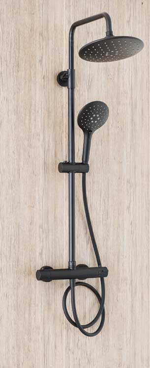 Colonne de douche Stallion thermostatique noir
