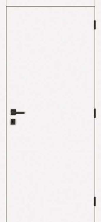 Porte intérieure complète Palladium blanche avec ferrure noire 201,5x83cm structure alvéolaire réversible + châssis 16,5cm