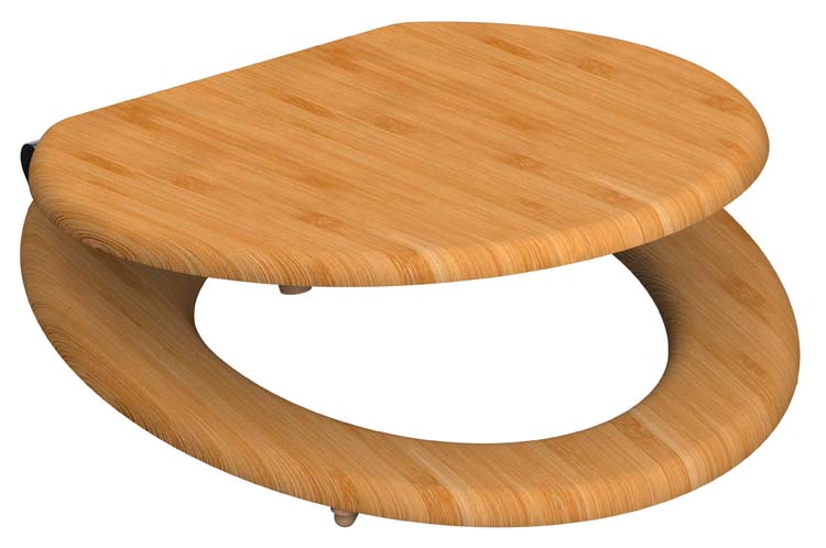 WC-bril softclose bamboe