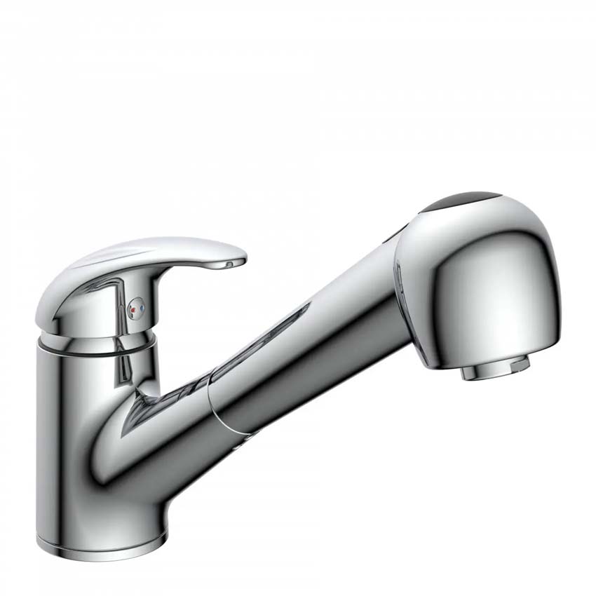 Keukenkraan Aiko chroom met uittrekbare uitloop