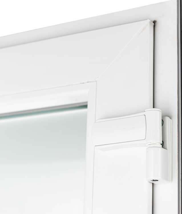 Porte extérieure double semi-vitrée PVC verre clair blanc ouvrant à droite sur mesure