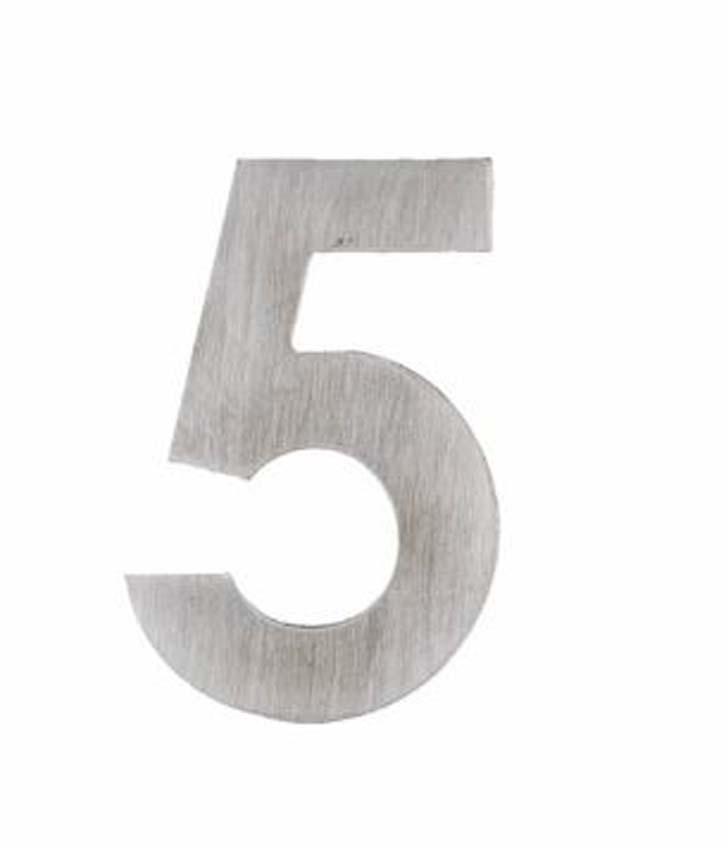 Numéro de maison pro 5 inox plus 5 cm autocollant