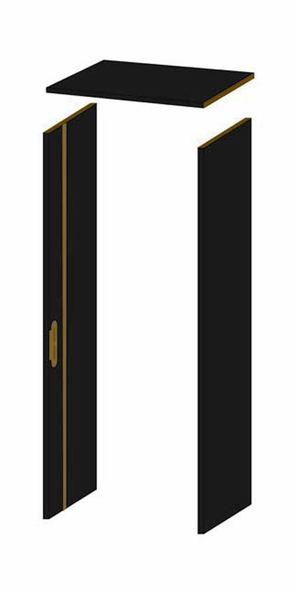 Arcade Invisible Flat noir 40x201,5cm 3 charnières sans cadre de porte