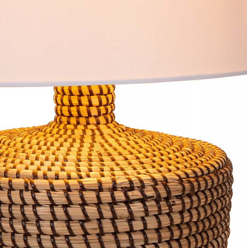 Lucide Premium Ambala - Lampe de table - Naturel - Ø35cm - E27 - 1x40W - Vase